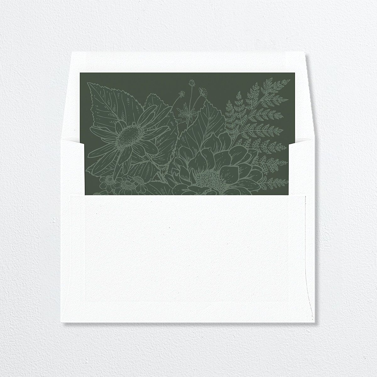 Rustic Botanical Envelope Liners Moss Standard