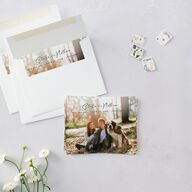 Floral Arc Save the Date Petite Cards Shell Pink Signature smooth Blank No Standard