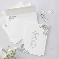 Minimal Floral Wedding Invitations Ocean Signature Blank No Standard