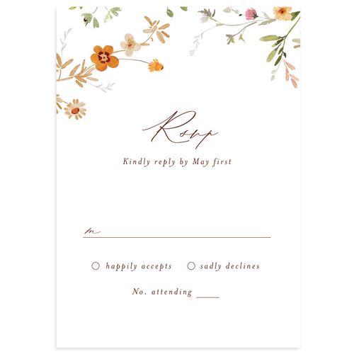 Dainty Wildflowers Wedding Response Cards Chestnut Signature Standard