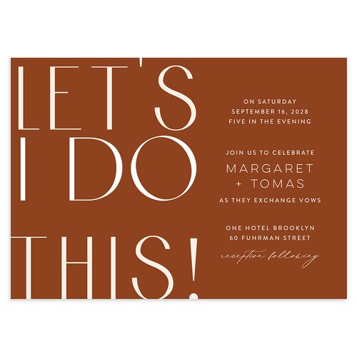 Real Talk Wedding Invitations Chestnut Signature Blank No Standard