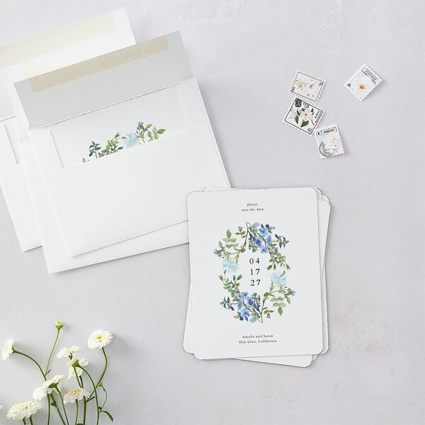 Minimal Floral Save The Date Magnets Ocean Magnet Paper