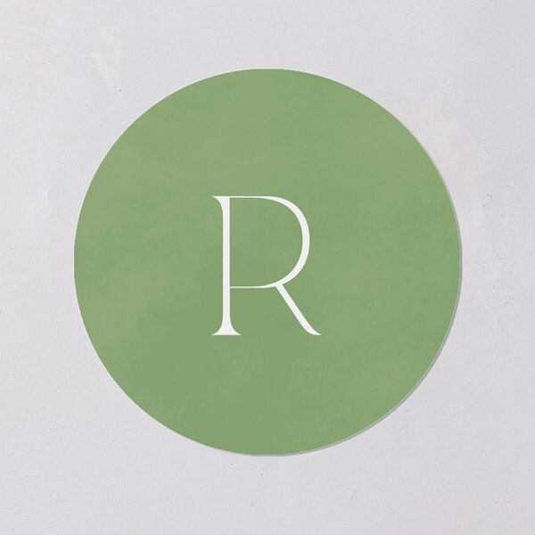 Watercolor Palm Crest Wedding Stickers Avocado Circle