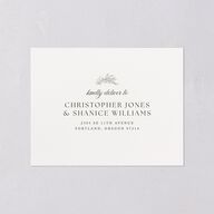 Elegant Garland Crest All-in-One Wedding Invitations Dark Camo Signature Light Both Recipient and Return Addresses No