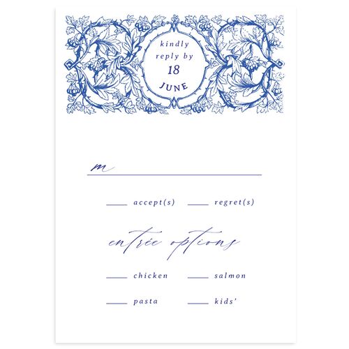 Vintage Toile Wedding Response Cards Sapphire Signature Standard