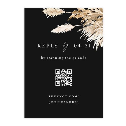 Simple Pampas QR Code RSVP Cards Midnight Signature Standard