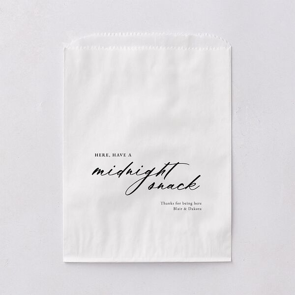 Vertical Names Wedding Day Paper Favor Bags White Pure White Wax-Lined Food Safe Paper