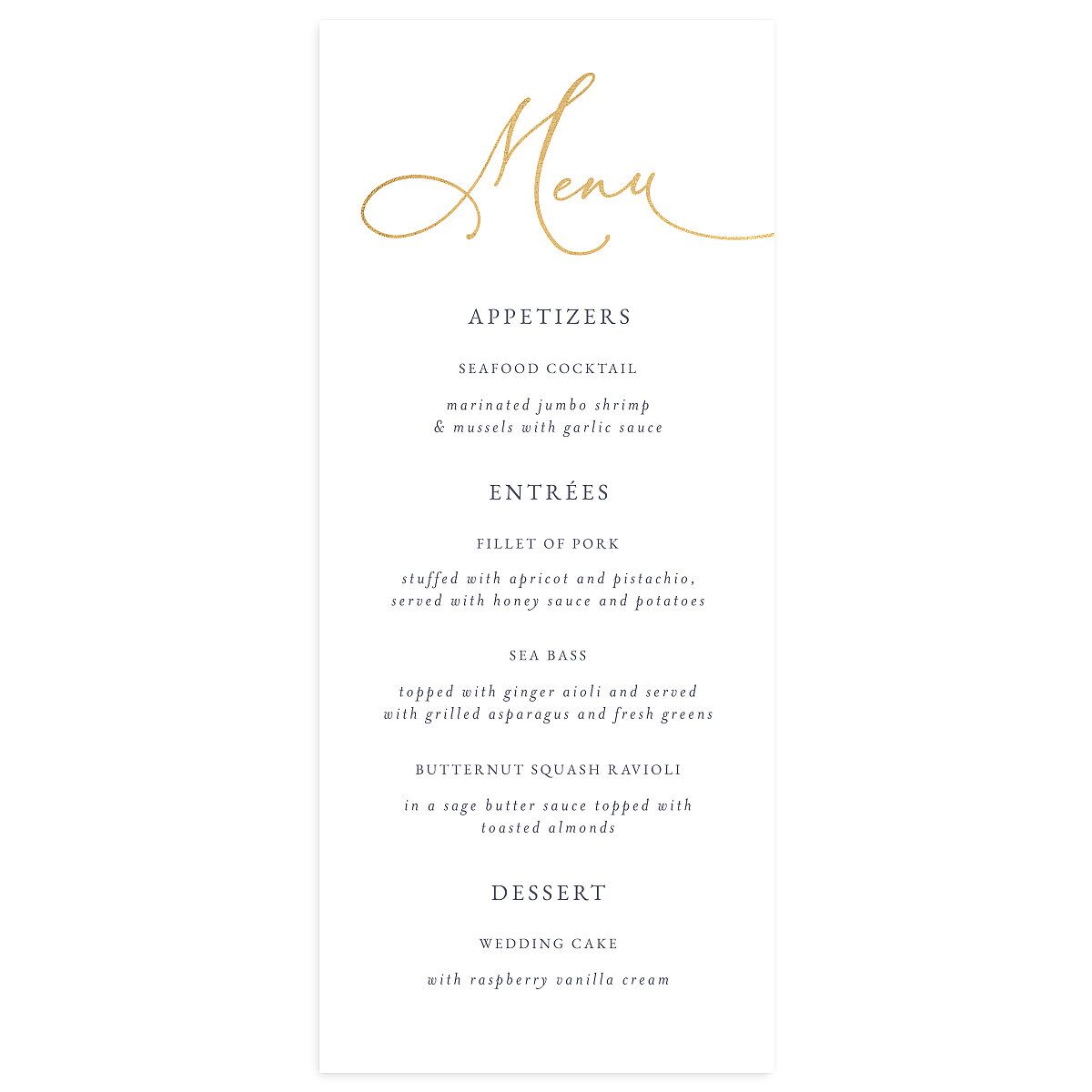 Gilded Photo Menus