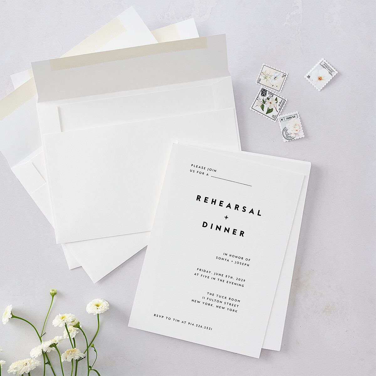 Simply Modern Rehearsal Dinner Invitations — view 5