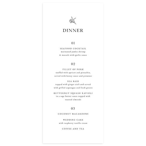 Simple Rustic Wreath Menus Pure White Signature