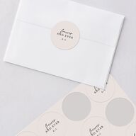 Captured Love Engagement Party Wedding Stickers Pure White Circle