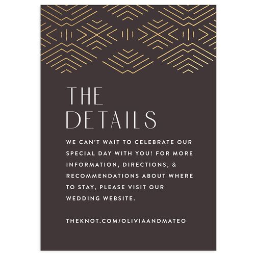 Boho Texture Wedding Enclosure Cards Gold Midnight Signature Standard