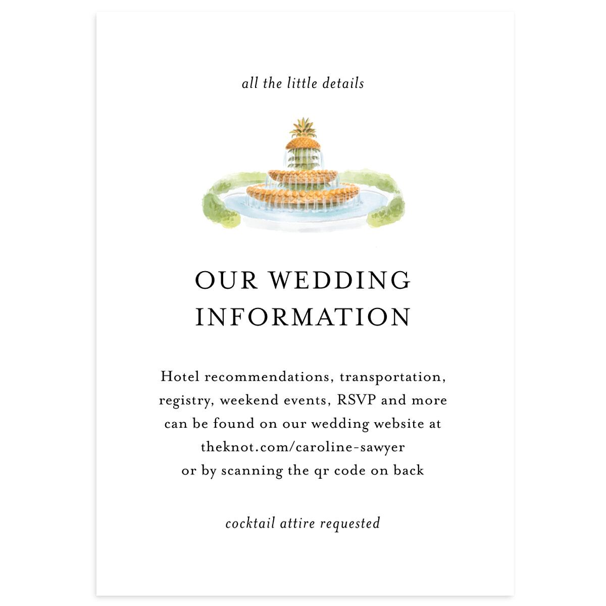 Charming Charleston Wedding Enclosure Cards