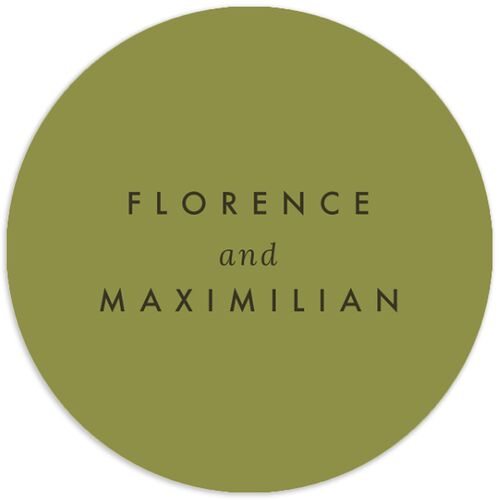 Modern Initials Wedding Stickers Olive Circle