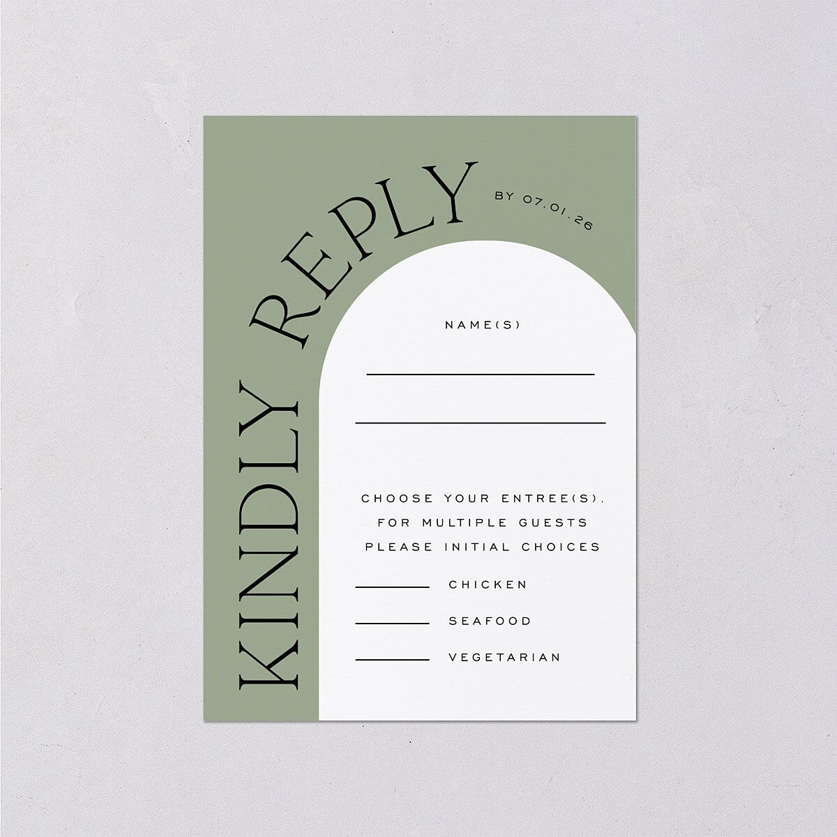 Love Is Patient Wedding Response Cards Thyme Signature Standard