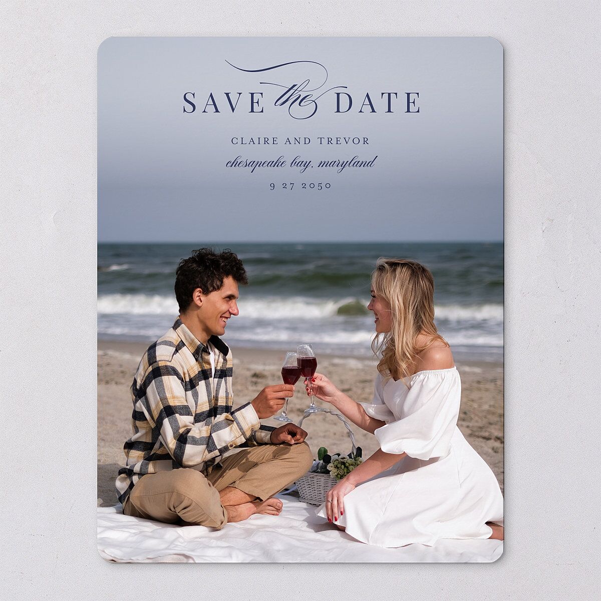 Elegant Lighthouse Save The Date Magnets — view 6