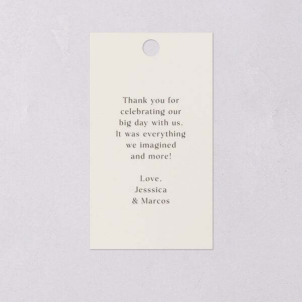 Simple Boho Flowers Favor Gift Tags Champagne Signature