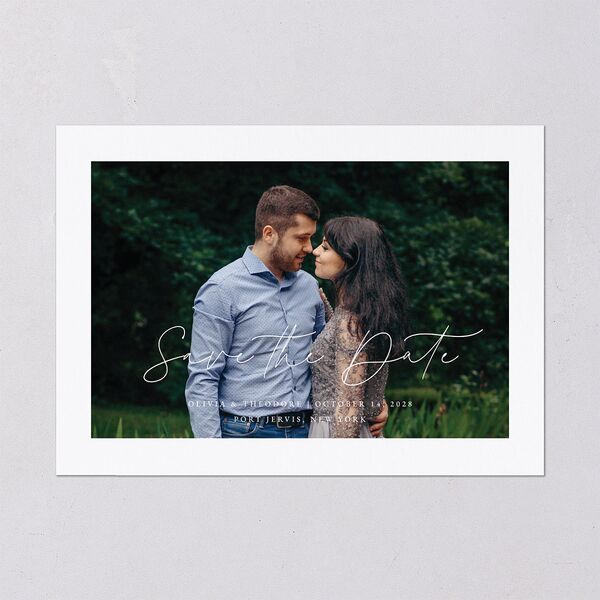 Eucalyptus Bouquet Save the Date Cards Terracotta Signature smooth Blank No Standard