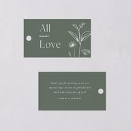 Simple Modern Wildflowers Favor Gift Tags Deep Olive Signature