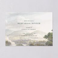 Vintage Landscape Rehearsal Dinner Invitations Dark Green Signature Blank