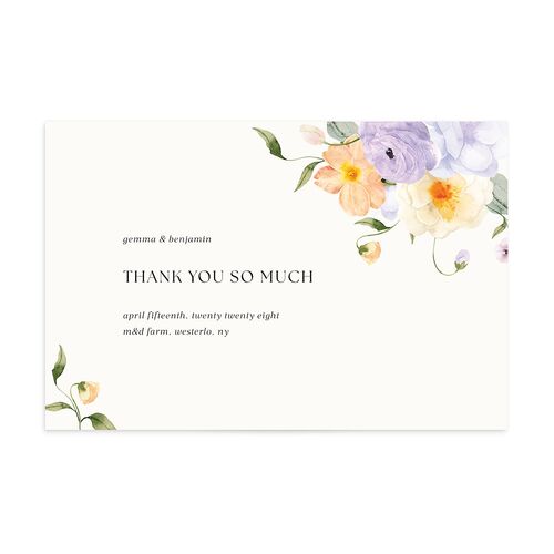 Pastel Garden Thank You Postcards Sheer Lilac