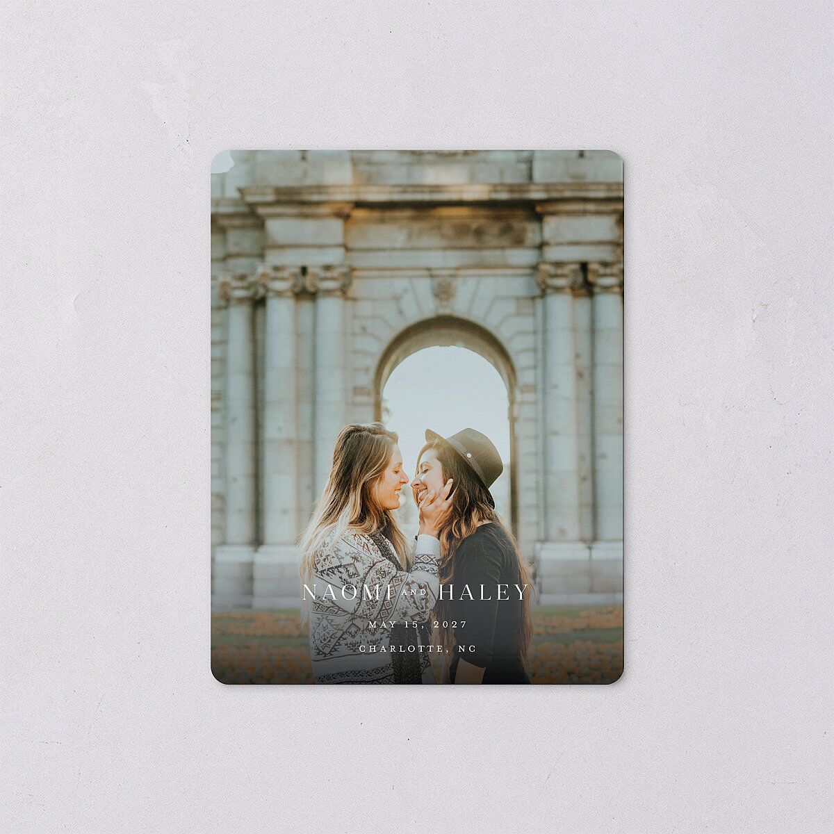 Elegant Monogram Save The Date Magnets Pure White Magnet Paper