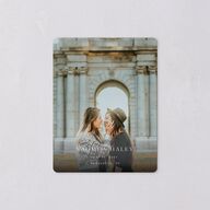 Elegant Monogram Save The Date Magnets Pure White Magnet Paper