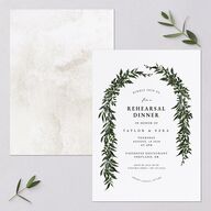 Rich Greenery Rehearsal Dinner Invitations Hunter Green Signature Blank Standard