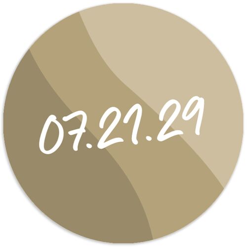 Color Pop Retro Photo Wedding Stickers Sand Circle