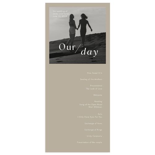 You and Me Wedding Programs Fawn Signature