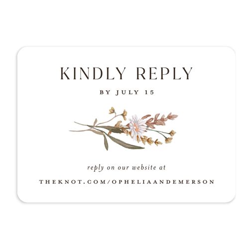 Mountain Wildflowers URL RSVP Cards Mocha Signature Rounded