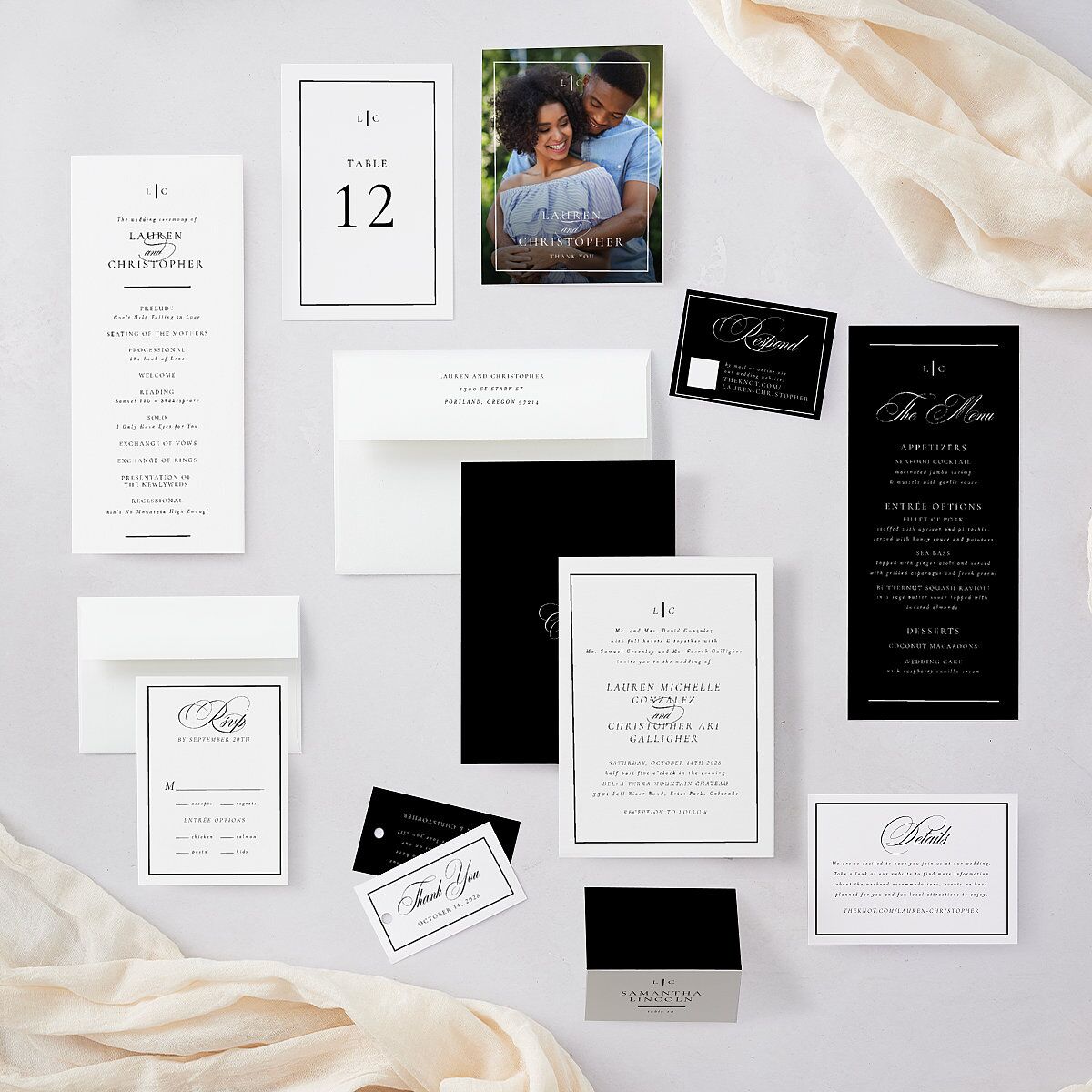 Lasting Frame Place Cards Pure White Signature