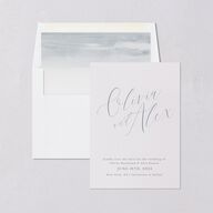 At Last Save The Date Cards Dusty Blue Signature smooth Blank No Standard
