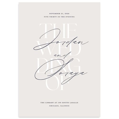 Overlay Wedding Invitations Dark Navy Signature Blank No Standard