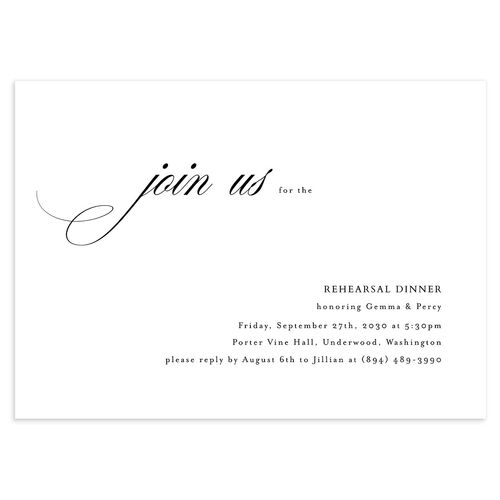 Joyful Day Rehearsal Dinner Invitations Pure White Signature Blank Standard