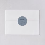 Rustic Branch Frame Wedding Stickers Navy Circle