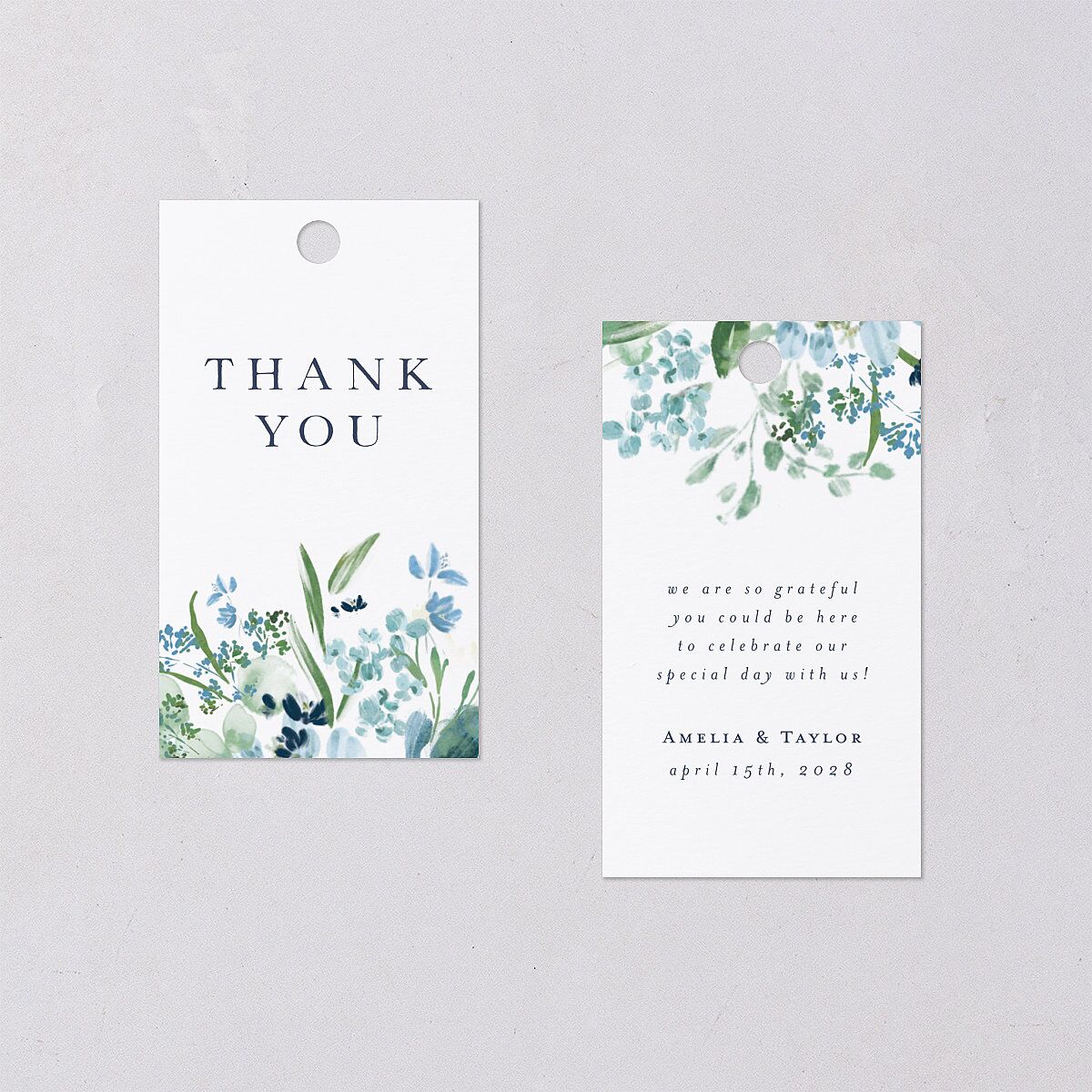 In Bloom Favor Gift Tags Moody Blue Signature