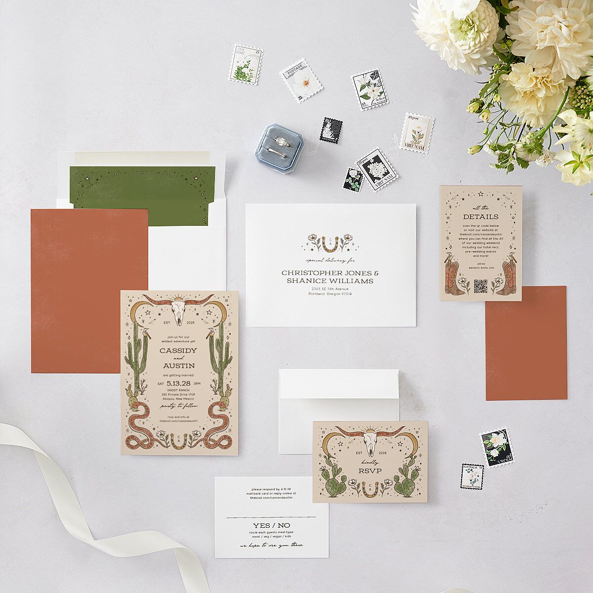 Southwestern Nouveau Wedding Invitations — view 5