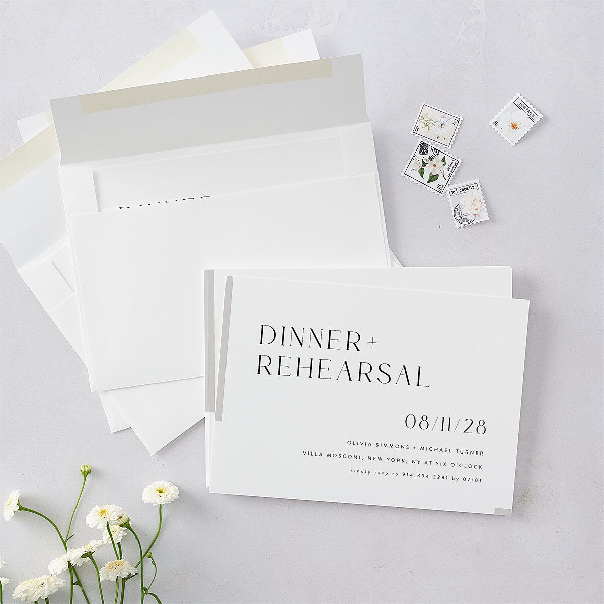 Bar Accent Rehearsal Dinner Invitations — view 5