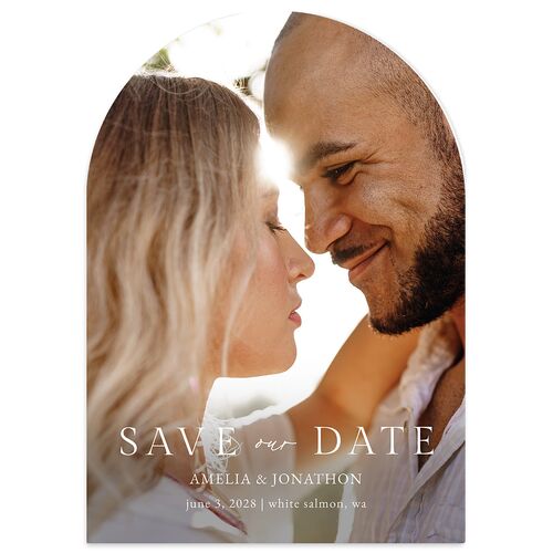 Wild Daisies Save the Date Cards Cream Signature smooth Blank No Arch