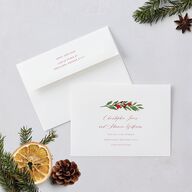 Beloved Poinsettia Holiday Cards Crimson Signature Blank Standard Portrait