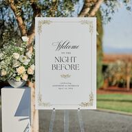 The Night Before Black Tie Crest Standard Welcome Sign Large Pure White Standard Indoor Foam Core L Welcome