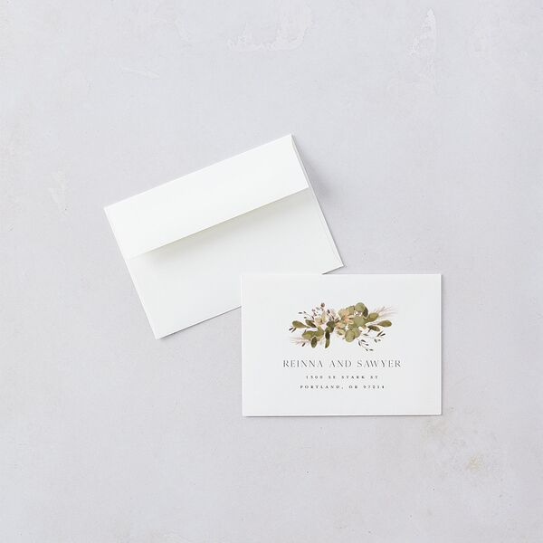 Eucalyptus Edges Wedding Response Cards Gold Thyme Signature Standard