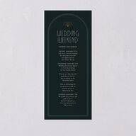Gatsby Deco Arch Wedding Programs Dark Emerald Signature