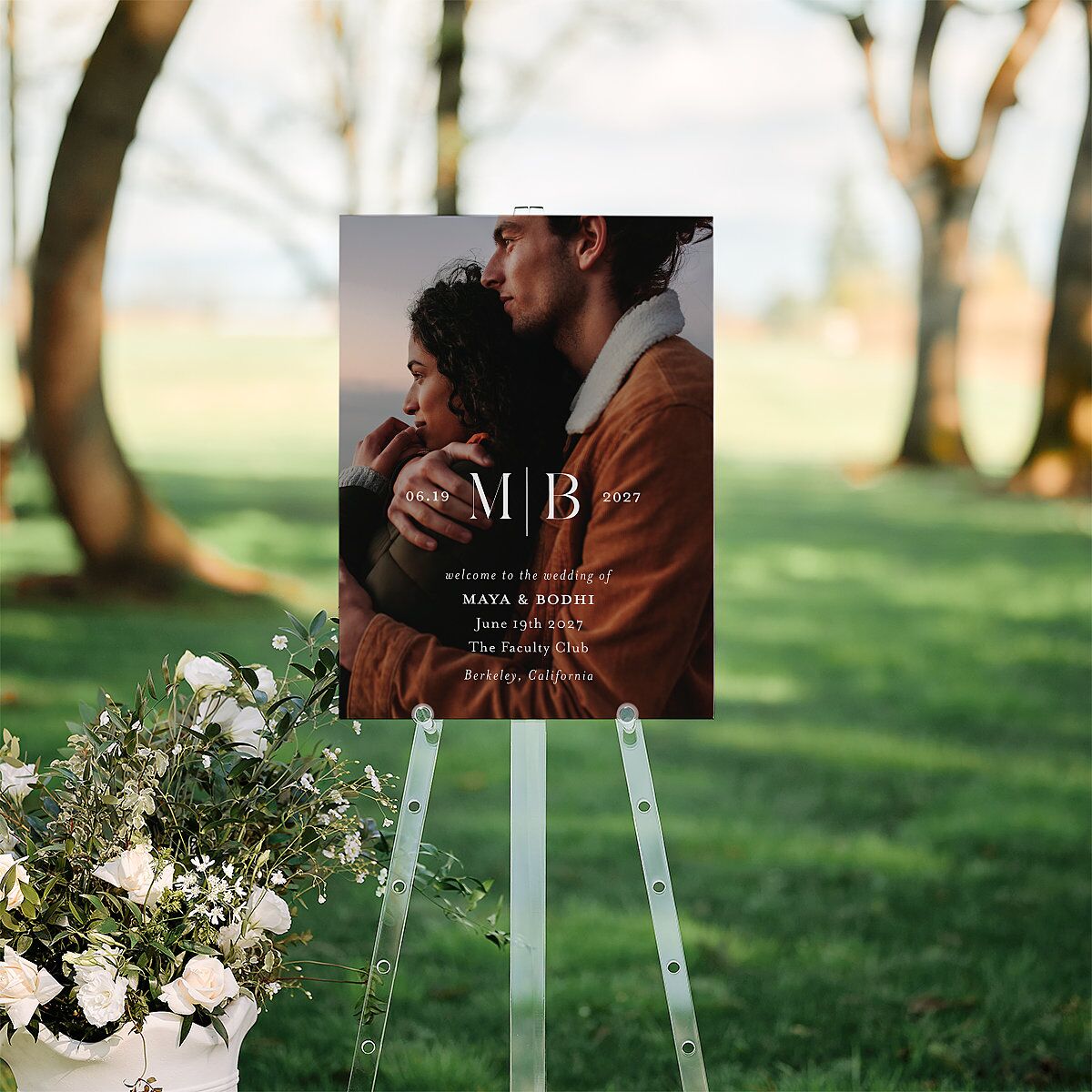 Monogram Portrait Standard Welcome Sign Medium Midnight Standard Indoor Foam Core M Welcome