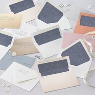 Floral Adornment Save The Date Cards Dusty Blue Signature smooth Blank No Standard