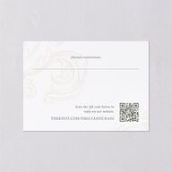 Vintage Regency Monogram Frame Foil Wedding Response Cards Pure White Gold Signature Standard