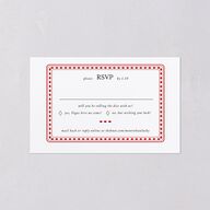 Las Vegas Playing Card All-in-One Wedding Invitations Jewel Red Signature Light Both Recipient and Return Addresses No