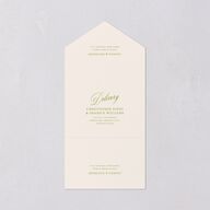 We're Getting Married All-in-One Wedding Invitations Deep Olive Signature Light Both Recipient and Return Addresses