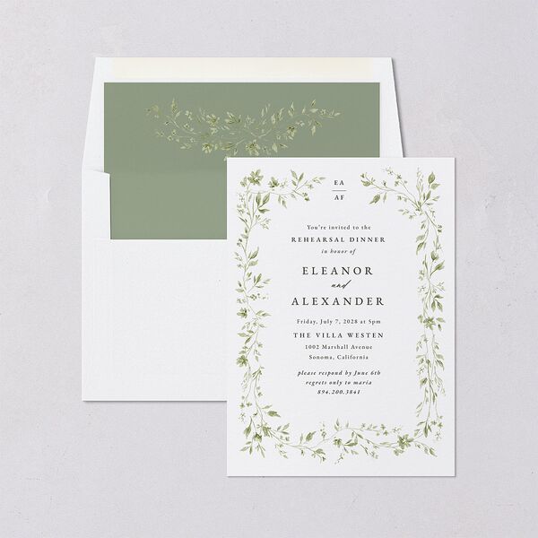 Timeless Floral Rehearsal Dinner Invitations Thyme Signature Blank Standard